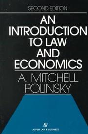 Cover of: An introduction to law and economics by A. Mitchell Polinsky