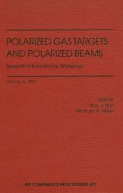 Cover of: Polarized Gas Targets and Polarized Beams (AIP Conference Proceedings)