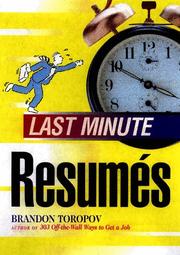 Cover of: Last minute resumes