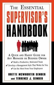 Cover of: The Essential Supervisor's Handbook: A Quick and Handy Guide for Any Manager or Business Owner