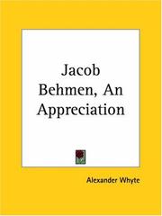 Cover of: Jacob Behmen, An Appreciation
