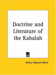 Cover of: Doctrine and Literature of the Kabalah by Arthur Edward Waite