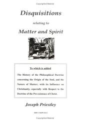 Cover of: Disquisitions Relating to Matter and Spirit