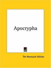 Cover of: Apocrypha by The Nonesuch Edition