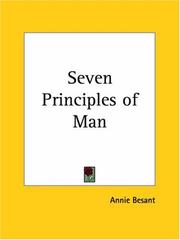 Cover of: Seven Principles of Man by Annie Wood Besant