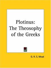 Cover of: Plotinus: The Theosophy of the Greeks