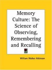 Cover of: Memory Culture by William Walker Atkinson