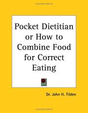 Cover of: Pocket Dietitian or How to Combine Food for Correct Eating