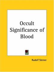 Cover of: Occult Significance of Blood