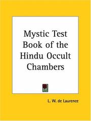 Cover of: Mystic Test Book of the Hindu Occult Chambers by L. W. de Laurence