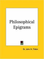 Cover of: Philosophical Epigrams by John Henry Tilden