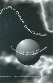Utterly Other Discourse by Ellen J. Friedman