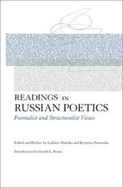 Cover of: Readings in Russian poetics by edited and prefaced by Ladislav Matejka and Krystyna Pomorska ; introduction by Gerald L. Bruns.