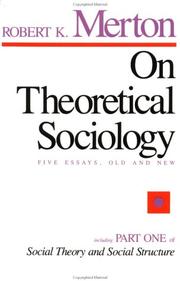 Cover of: On Theoretical Sociology by Robert K. Merton