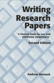 Cover of: Writing research papers by Andrew Harnack, Andrew Harnack