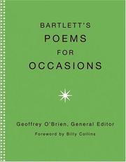 Cover of: Bartlett's poems for occasions by Geoffrey O'Brien, general editor ; foreword by Billy Collins.