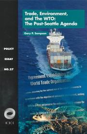 Cover of: Trade, Environment, and the WTO: The Post-Seattle Agenda (Overseas Development Council)