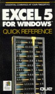 Cover of: Excel Version 5 for Windows Quick Reference (Que Quick Reference)
