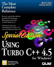 Cover of: Using Turbo C++ 4.5 for Windows/Book and Disk