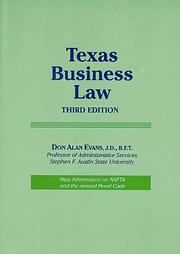 Texas business law by Don Alan Evans