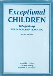 Cover of: Exceptional Children by Taylor, Ronald L., Ronald L. Taylor, Les Sternberg, Stephen B. Richards, Ronald L. Taylor, Les Sternberg, Stephen B. Richards