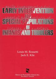 Cover of: Early intervention for special populations of infants and toddlers