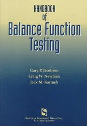 Handbook of balance function testing by Gary P. Jacobson