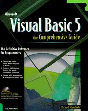Cover of: Visual Basic 5, the comprehensive guide: the professional reference programmers for Windows 95/NT