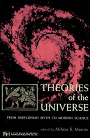 Cover of: Theories of the Universe (Library of Scientific Thought) by Milton K. Munitz
