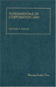Cover of: Dooley's Fundamentals of Corporation Law by Michael P. Dooley