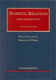 Cover of: Domestic relations: cases and materials