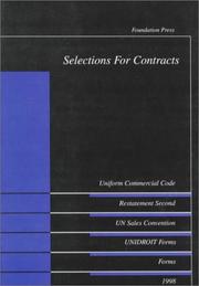 Cover of: Selections For Contracts: Statutes, Restatements Second, Forms, 1998 Edition