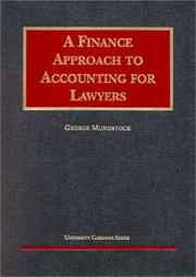 Cover of: A finance approach to accounting for lawyers by George Mundstock