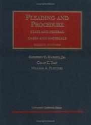 Cover of: Pleading and procedure: state and federal : cases and materials