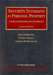 Cover of: Cases, problems, and materials [on] security interests in personal property by John Honnold