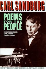 Cover of: Poems for the people by Carl Sandburg