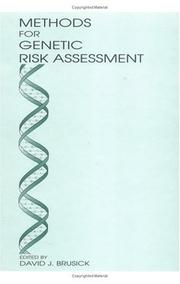 Cover of: Methods for genetic risk assessment by edited by David J. Brusick.
