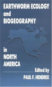 Cover of: Earthworm ecology and biogeography in North America | 