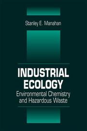 Cover of: Industrial ecology by Stanley E. Manahan