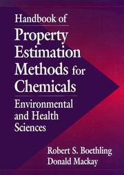 Cover of: Handbook of Property Estimation Methods for Chemicals by 