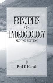 Cover of: Principles of hydrogeology by Paul F. Hudak