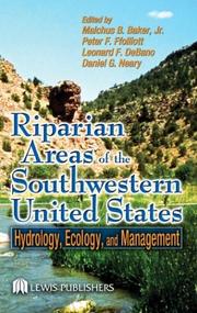 Cover of: Riparian Areas of the Southwestern United States: Hydrology, Ecology, and Management