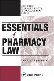 Cover of: Essentials of Pharmacy Law (Crc Press Pharmacy Education Series)