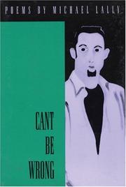 Cover of: Cant be wrong: poems, 1985-1992