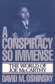 Cover of: Conspiracy So Immense by David M. Oshinsky