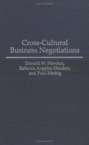 Cover of: Cross-cultural business negotiations