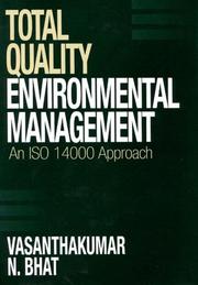 Cover of: Total quality environmental management: an ISO 14000 approach