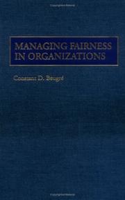 Cover of: Managing fairness in organizations