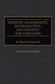 Cover of: Earnings Measurement, Determination, Management, and Usefulness by Ahmed Riahi-Belkaoui