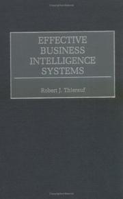 Cover of: Effective Business Intelligence Systems by Robert J. Thierauf